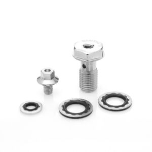 3/8-24 Titanium Banjo Bolt with Bleed Screw